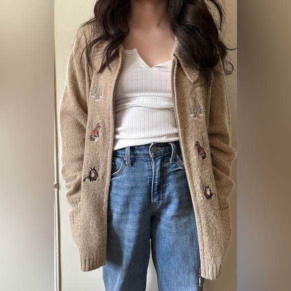 So‎ Cozy! Tabi International Neutral Oatmeal Novelty Cottagecore Cardigan - Picture 5 of 15